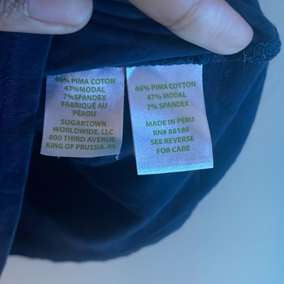 Lilly Pulitzer Aleesa Ruffle True Navy Blue Top Size L - Picture 7 of 8